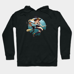 Pin up Girl Witch Happy Halloween Hoodie